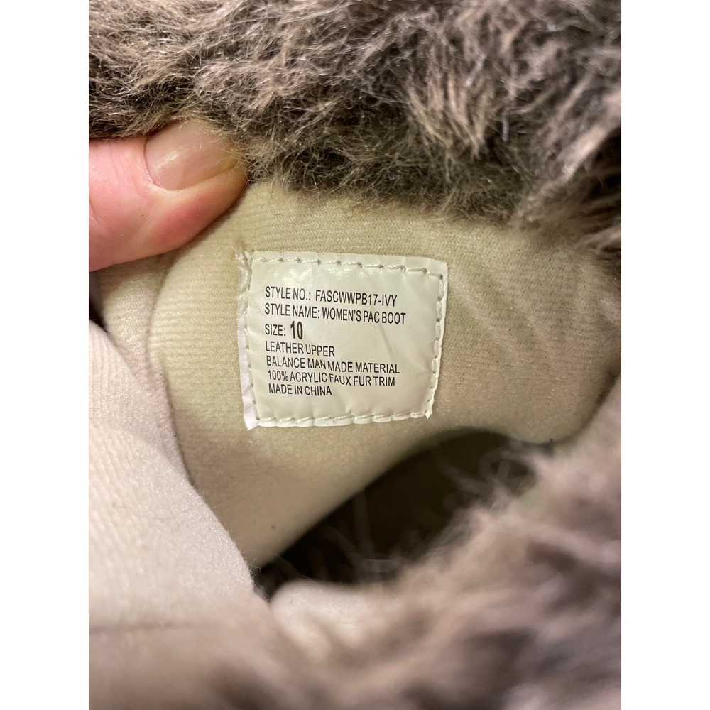 Field & Stream Womens Tan Faux Fur Lined Winter Boots Lace Up Waterproof‎ Size 8 - Picture 4 of 7